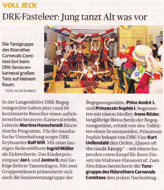 RCC-Tanzgruppe beim DRK-Fasteleer